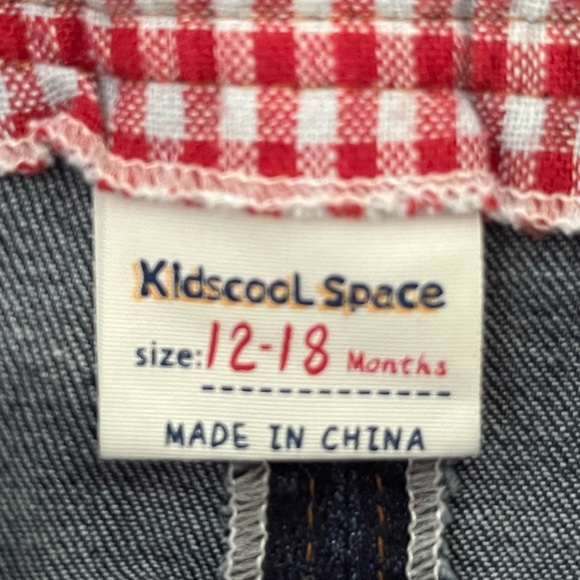 Denim Overalls with Pattern & Long Pant Legs, 12-18 months - Picture 7 of 7